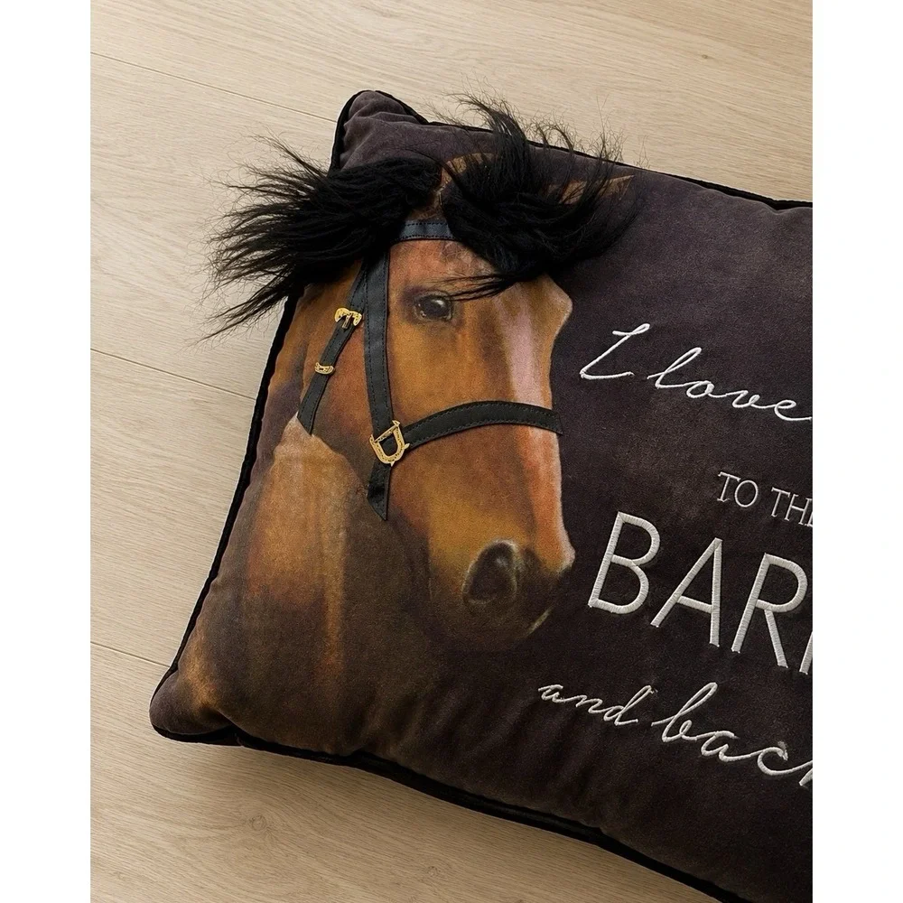 Cracker Barrel Horse Throw Pillow I Love You To The Barn And Back NWT